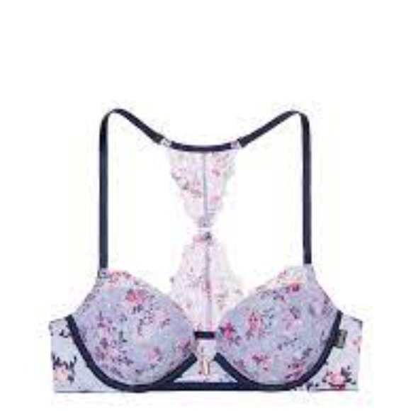 NWT 34DD Pink Date Racerback Push-Up with Rose Gold Hardware - Picture 11 of 12